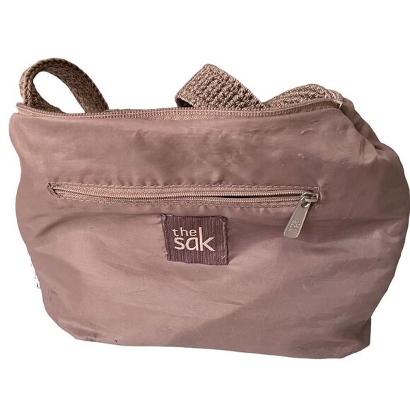 The Sak Woven Nutmeg Brown Zipper Top Small Handbag - Picture 9 of 16